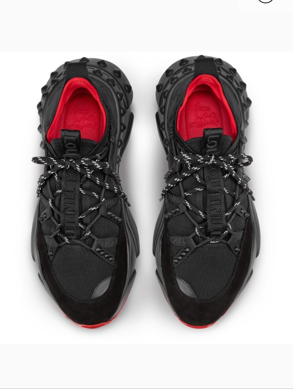 $1150 Christian Louboutin TrailnRun Neoprene Suede Black Sneakers EU 38 US 8 NIB - Picture 3 of 11